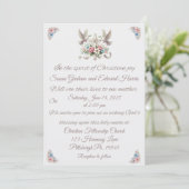 キリスト教 ホワイト ダヴとクロス 結婚式招待状 招待状 (スタンド正面)