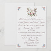 キリスト教 ホワイト ダヴとクロス 結婚式招待状 招待状 (正面/裏面)