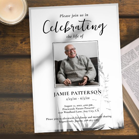 キリスト教 十字架 生命の祝祭 写真 葬儀 招待状