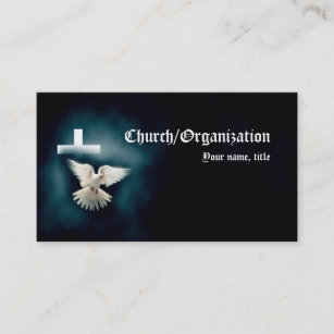 キリスト教 – 宗教の鳩とクロスビジネスカード 名刺