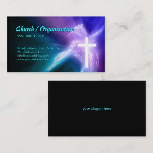 キリスト教・宗教十字架・ソウル・ビジネス・カード 名刺 (正面/裏面)