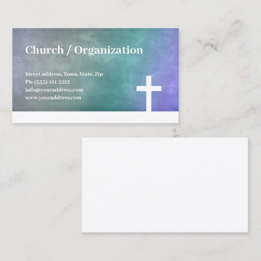 キリスト教 – 宗教色のグラデーション十字架カード 名刺 (正面/裏面)