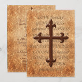 キリスト教 年老いた鉄十字 結婚式招待状 招待状 (正面/裏面)