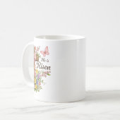 キリスト教 - 復活の花の十字架 宗教 イースター コーヒーマグカップ (正面左)