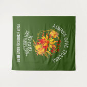 キリスト教 感謝祭 教会 常に感謝する タペストリー (正面(横))