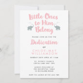 キリスト教 捧げる ピンクのゾウの招待状 招待状 (正面)