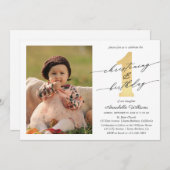 《キリスト教》洗礼式や命名式と最初の誕生日写真 招待状 (正面/裏面)