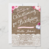 《キリスト教》洗礼式や命名式と秋の最初の誕生日パーティー 招待状 (正面)