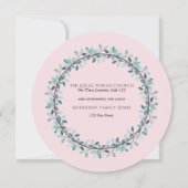 《キリスト教》洗礼式や命名式と誕生日ガールズピンクフローラ 招待状 (裏面)