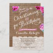 《キリスト教》洗礼式や命名式と誕生日秋パーティーカード 招待状 (正面/裏面)