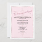 《キリスト教》洗礼式や命名式の十字のピンクの招待状 招待状 (正面)