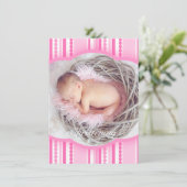 《キリスト教》洗礼式や命名式の女の子の写真の案内 招待状 (スタンド正面)