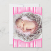 《キリスト教》洗礼式や命名式の女の子の写真の案内 招待状 (正面)