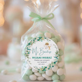 《キリスト教》洗礼式や命名式は可愛いボーイエンジェルと緑の花を好む ラウンドシール