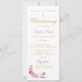 《キリスト教》洗礼式や命名式またはバプテスマ写真フローラピンク シーズンカード (裏面)