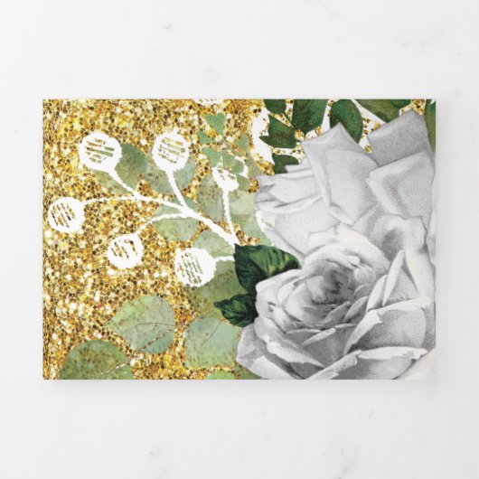 《キリスト教》洗礼式や命名式エンジェル金ゴールド 男女兼用 三つ折り招待状 (カバー)