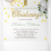 《キリスト教》洗礼式や命名式エンジェル金ゴールド 男女兼用 三つ折り招待状 (内部中)