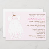 《キリスト教》洗礼式や命名式ガウンベビーガールバプテスマ 招待状 (正面/裏面)