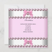 《キリスト教》洗礼式や命名式ガールピンクホワイトピンクパールフォト 招待状 (裏面)
