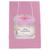 《キリスト教》洗礼式や命名式キャンドル女の子*背景色を選択 ミディアムペーパーバッグ (正面)