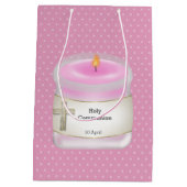 《キリスト教》洗礼式や命名式キャンドル女の子*背景色を選択 ミディアムペーパーバッグ (裏面)