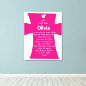 《キリスト教》洗礼式や命名式ギフトfor Girl:パーソナライズされた祈りの言葉 キャンバスプリント (インサイチュ (ウッドフロア))