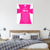 《キリスト教》洗礼式や命名式ギフトfor Girl:パーソナライズされた祈りの言葉 キャンバスプリント (インサイチュ (寝室))
