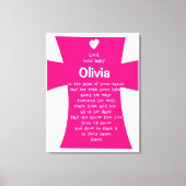 《キリスト教》洗礼式や命名式ギフトfor Girl:パーソナライズされた祈りの言葉 キャンバスプリント (正面)