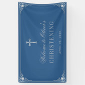 《キリスト教》洗礼式や命名式クラシックブルーボーイバプテスマヴィンテージクロス 横断幕 (縦)