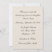 《キリスト教》洗礼式や命名式クリームクロス招待状 招待状 (裏面)