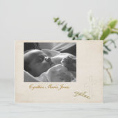 《キリスト教》洗礼式や命名式クリームクロス招待状 招待状 (スタンド正面)