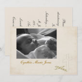 《キリスト教》洗礼式や命名式クリームクロス招待状 招待状 (正面/裏面)