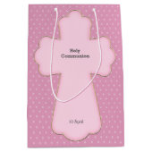 《キリスト教》洗礼式や命名式クロスガール*背景色の選択 ミディアムペーパーバッグ (正面)