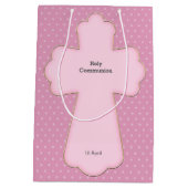 《キリスト教》洗礼式や命名式クロスガール*背景色の選択 ミディアムペーパーバッグ (裏面)