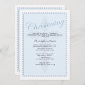 《キリスト教》洗礼式や命名式クロスブルー招待状 招待状 (正面/裏面)