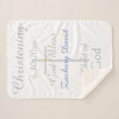 《キリスト教》洗礼式や命名式クロスボーイブルースターラトルミディアム シェルパブランケット (正面(横))