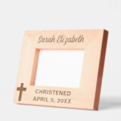 《キリスト教》洗礼式や命名式クロス名前をカスタムすると日付 レーザー彫刻フレーム (左)