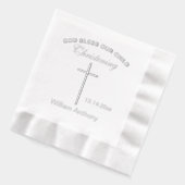 《キリスト教》洗礼式や命名式クロス名 箔ナプキン (左)