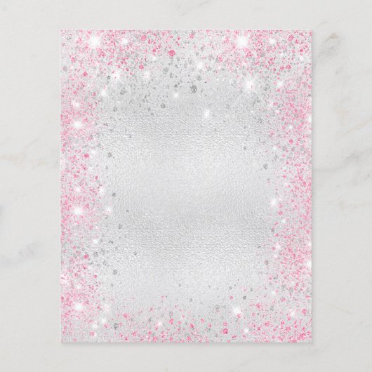 《キリスト教》洗礼式や命名式シルバーピンクの双子の予算招待 チラシ (裏面)