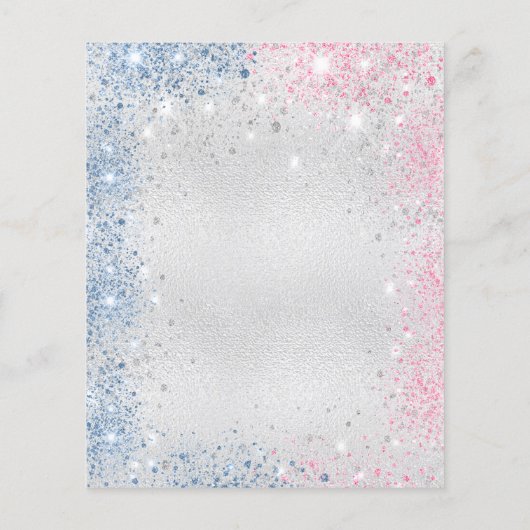 《キリスト教》洗礼式や命名式シルバーブルーピンクの予算招待状 チラシ (裏面)