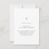 《キリスト教》洗礼式や命名式シンプルブラック&ホワイトミニマルバプテスマ 招待状 (正面)