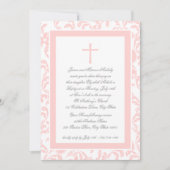 《キリスト教》洗礼式や命名式ソフトピンクペイズリー 招待状 (正面)