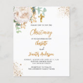 《キリスト教》洗礼式や命名式ツインユーカリ予算の招待 チラシ (正面)