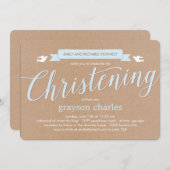 《キリスト教》洗礼式や命名式バナーバプテスマ招待状ブルー 招待状 (正面/裏面)