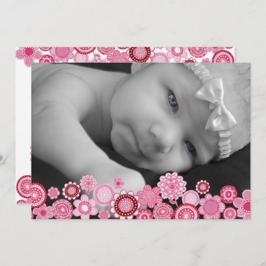 《キリスト教》洗礼式や命名式バプティスガールズフォト招待状招待状 招待状 (正面/裏面)