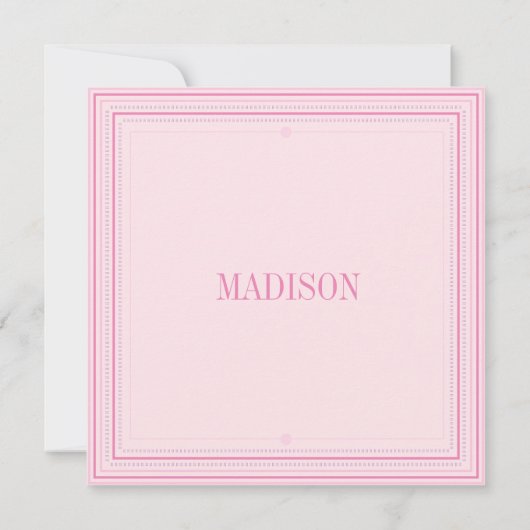 《キリスト教》洗礼式や命名式バプティスネーミングピンクシンプルアンモダンアン 案内状 (裏面)