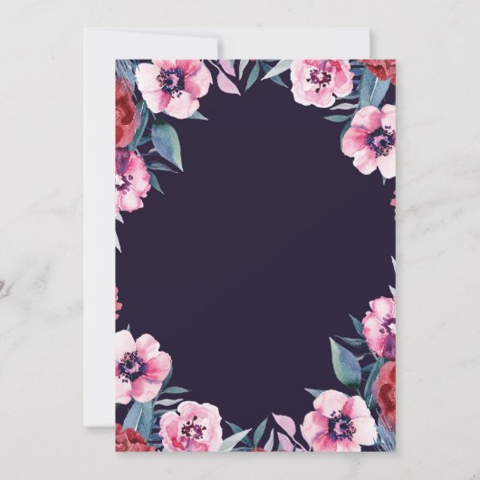 《キリスト教》洗礼式や命名式バプティスマフローラクロスネイビーピンク招待状 招待状 (裏面)