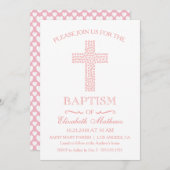 《キリスト教》洗礼式や命名式バプティスマ招待状 – ベビーガール招待状 招待状 (正面/裏面)