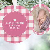 《キリスト教》洗礼式や命名式バプテスマかわいいベビーガール子供たちフォトピンク オーナメント