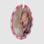 《キリスト教》洗礼式や命名式バプテスマかわいいベビーガール子供たちフォトピンク オーナメント (正面)